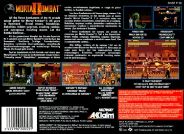 Mortal Kombat II (Europe) (Rev 1) box cover back